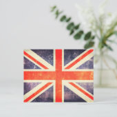 Vintage-Union-Jack-Flagge Postkarte (Stehend Vorderseite)