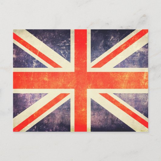 Vintage-Union-Jack-Flagge Postkarte (Vorderseite)