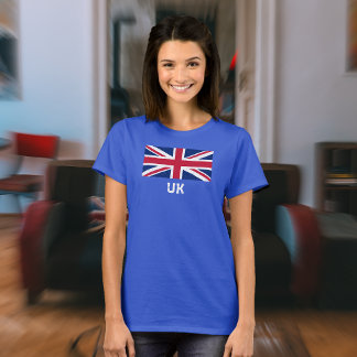 Vintage Union Jack Flagge (weiße "UK"-Text) Damen- T-Shirt
