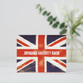 Vintage Union Jack NAUGHTY Postkarte (Stehend Vorderseite)