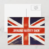 Vintage Union Jack NAUGHTY Postkarte (Vorne/Hinten)