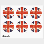 Vintage Union Jack Round Stickers (Blatt)