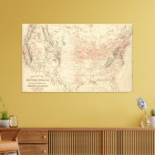 Vintage United Staaten Railroad Map (1886) Leinwanddruck (Insitu (Wohnzimmer))