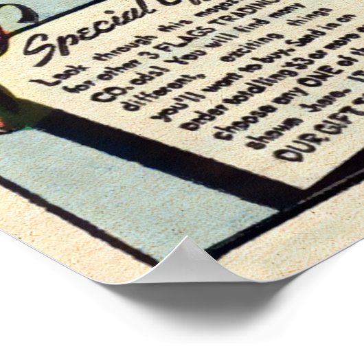 Vintage unsichtbare Helmwerbung Kunst Poster (Ecke)