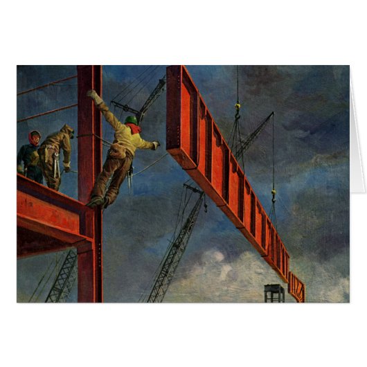 Vintage Unternehmen, Arbeiter im Stahlbau (Vorderseite (Horizontal))