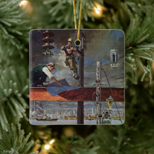 Vintage-Unternehmen, Architekten und Bauwesen Keramikornament