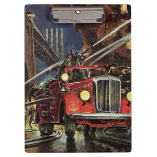 Vintage-Unternehmen, Feuerwehrleute Feuerwehr Feue Klemmbrett
