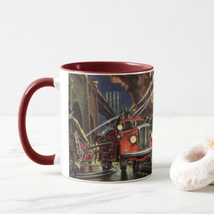 Vintage-Unternehmen, Feuerwehrleute Feuerwehr Feue Tasse