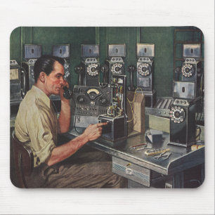 Vintage-Unternehmen, Reparaturmann für Münzfernspr Mousepad