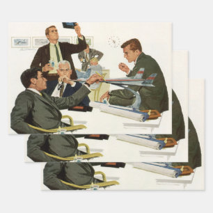 Vintage-Unternehmen, Treffen von Luftfahrt-Executi Geschenkpapier Set