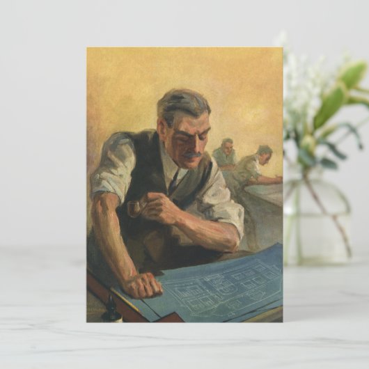 Vintage Unternehmensarchitektur und Gebäude-Bluepr (Stehend Vorderseite)