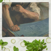 Vintage Unternehmensarchitektur und Gebäude-Bluepr Geschirrtuch (Gefaltet)