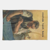 Vintage Unternehmensarchitektur und Gebäude-Bluepr Geschirrtuch (Horizontal)