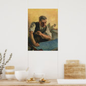 Vintage Unternehmensarchitektur und Gebäude-Bluepr Poster (Küche)