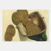 Vintage Unternehmensfinanzierung, Goldmünzen in Ge Geschenkpapier Set (Vorderseite)