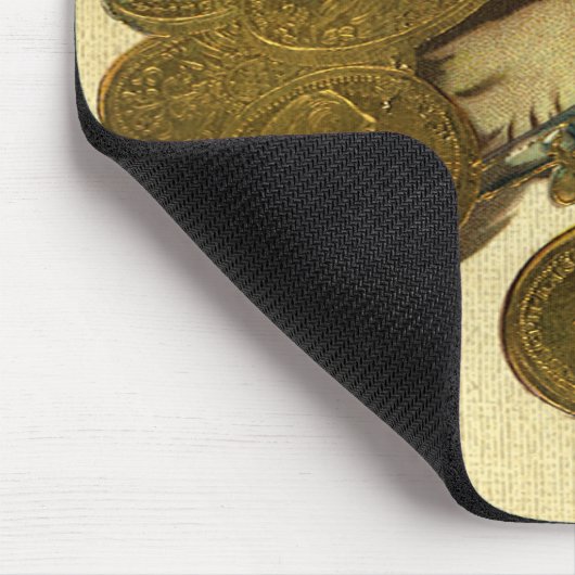 Vintage Unternehmensfinanzierung, Goldmünzen in Ge Mousepad (Ecke)