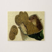 Vintage Unternehmensfinanzierung, Goldmünzen in Ge Puzzle (Horizontal)