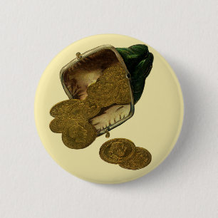 Vintage-Unternehmensfinanzierung, Goldmünzgeld im  Button