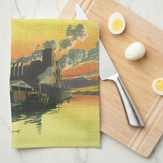 Vintage Unternehmensgruppe, Herstellung auf Dock Geschirrtuch (Viertel Falte)