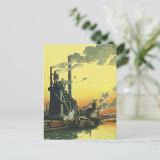 Vintage Unternehmensgruppe, Herstellung auf Dock Postkarte (Stehend Vorderseite)