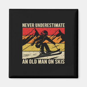 Vintage - Unterschätze niemals einen alten Mann au Magnet