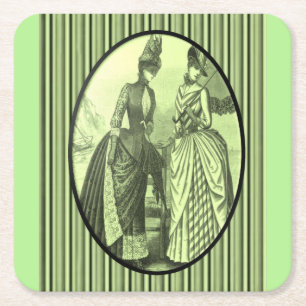 vintage Untersetzer für Damen grün