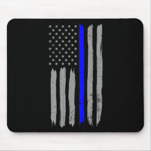 Vintage Unterstützung der Polizei von Thin Blue Li Mousepad