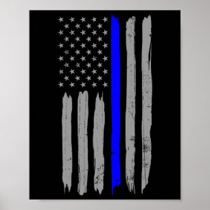 Vintage Unterstützung der Polizei von Thin Blue Li Poster