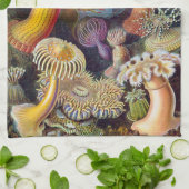 Vintage Unterwasserseelemone von Ernst Haeckel Geschirrtuch (Gefaltet)
