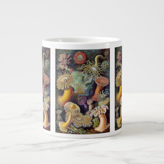 Vintage Unterwasserseelemone von Ernst Haeckel Jumbo-Tasse (Vorderseite)
