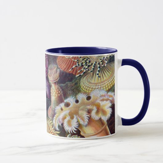 Vintage Unterwasserseelemone von Ernst Haeckel Tasse (Rechts)