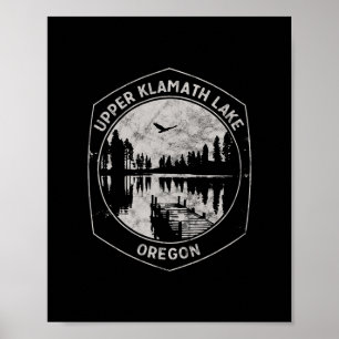 Vintage Upper Klamath Lake Oregon Outdoor-Urlaub Poster