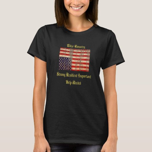 Vintage "Upside Down American Flag" erschüttert T-Shirt (Vorderseite)