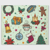 Vintage Urlaubsfavoriten Geschenkpapier (Flach)