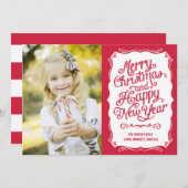 Vintage Urlaubskarte - Rot Feiertagskarte (Vorne/Hinten)