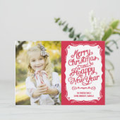 Vintage Urlaubskarte - Rot Feiertagskarte (Stehend Vorderseite)