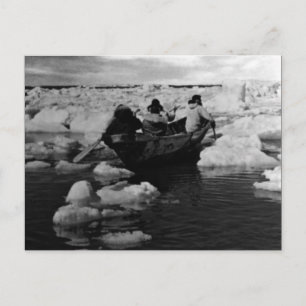 Vintage US Alaska Eskimo Jäger Postkarte