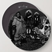 Vintage US Alaska Eskimo Tänzer Button (Vorne & Hinten)