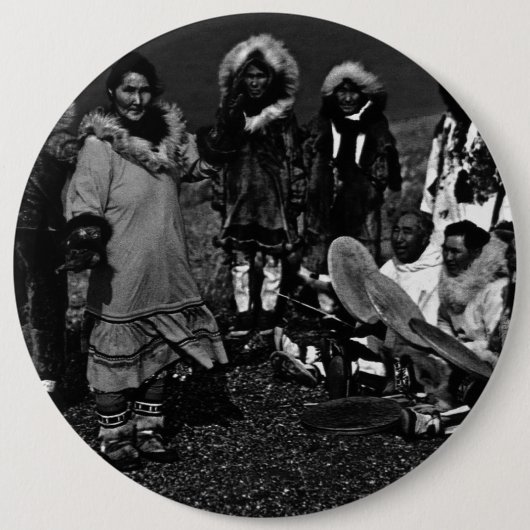 Vintage US Alaska Eskimo Tänzer Button (Vorderseite)