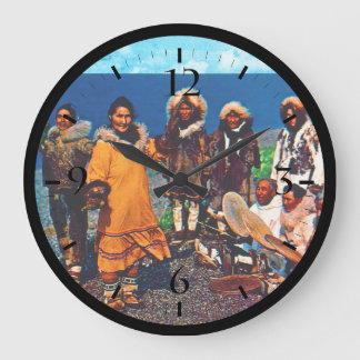 Vintage US Alaska Eskimo Tänzer Große Wanduhr