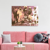 Vintage US Alaska Eskimo Tänzer Leinwanddruck (Insitu (Wohnzimmer))