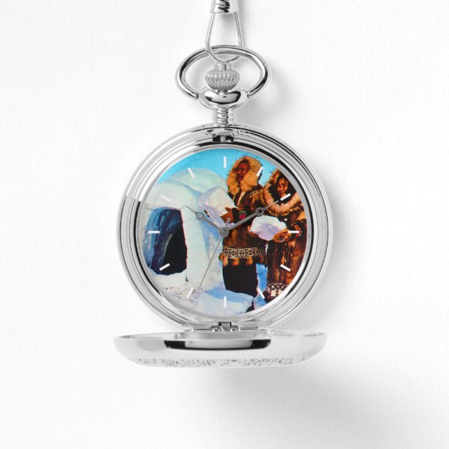 Vintage US Alaska Iglu-Erbauer Armbanduhr (Vorderseite)