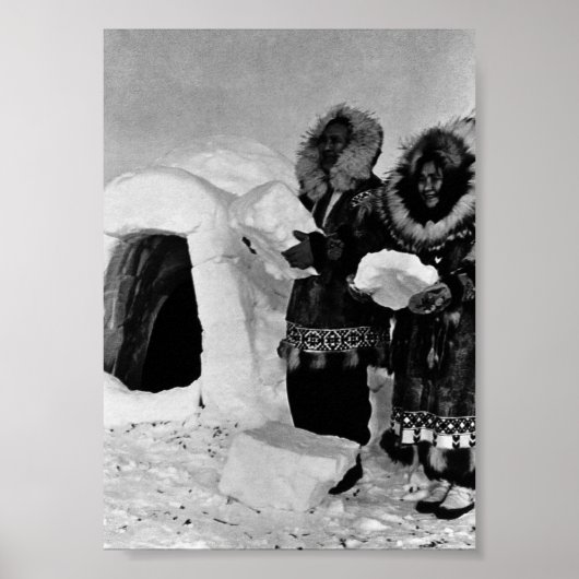 Vintage US Alaska Iglu-Erbauer Poster (Vorne)