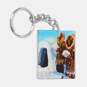 Vintage US Alaska Iglu-Erbauer Schlüsselanhänger (Vorderseite links)