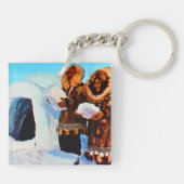 Vintage US Alaska Iglu-Erbauer Schlüsselanhänger (Rückseite)