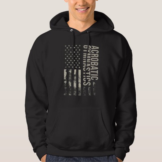 Vintage US American Flag Acrobatic Gymnastics_1 Hoodie (Vorderseite)