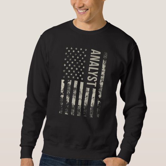 Vintage US American Flag Analyst Premium Sweatshirt (Vorderseite)