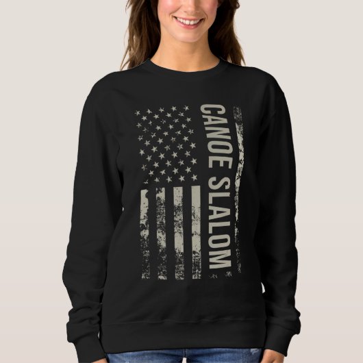 Vintage US American Flag Canoe Slalom Sweatshirt (Vorderseite)