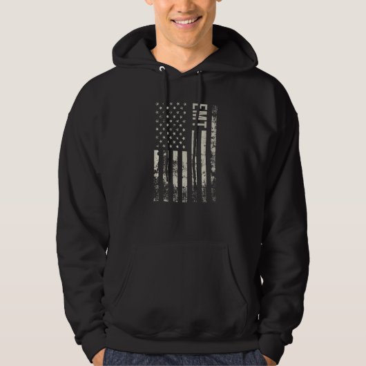 Vintage US American Flag Emt Premium Hoodie (Vorderseite)