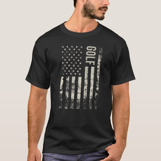Vintage US American Flag Golf Premium T-Shirt (Vorderseite)